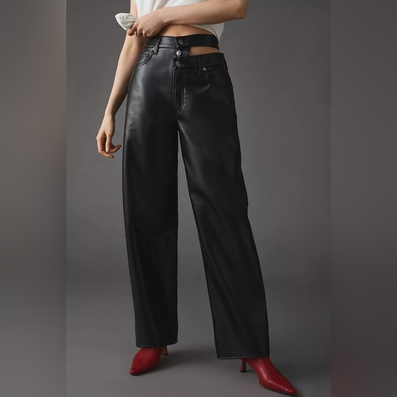 Agolde | Recyled Leather Broken Waistband Pant - Picture 1 of 14